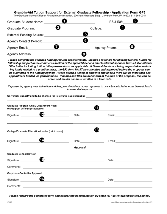 Image of Grant in Aid Tuition Support for External Graduate Fellowship (gf3a)